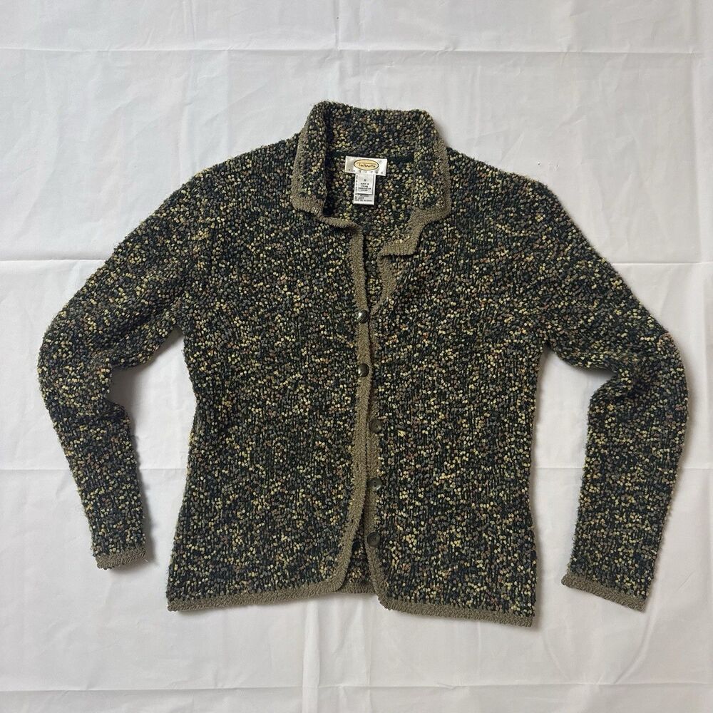 TALBOTS Women's Jacket Long Sleeve Multicolor Button Down Acrylic Blend.Size S